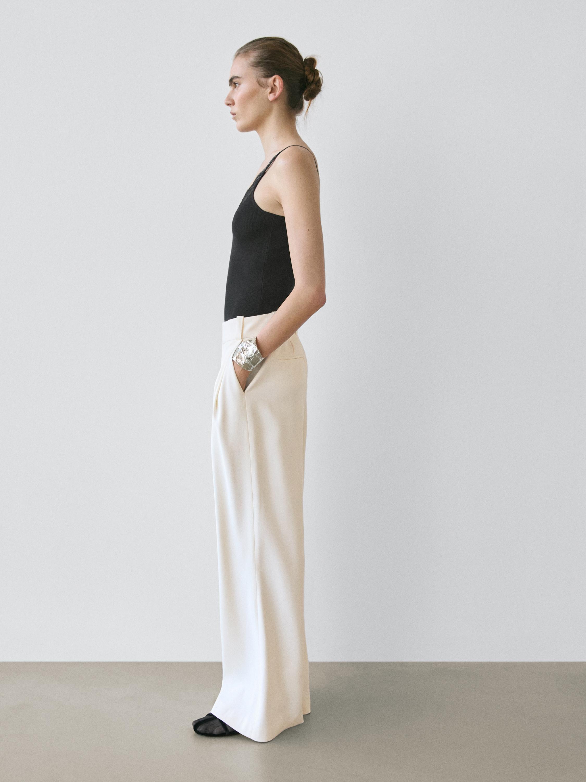 Wide-leg trousers with darts - STUDIO